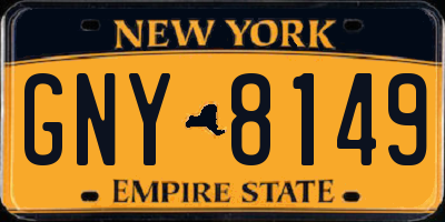 NY license plate GNY8149