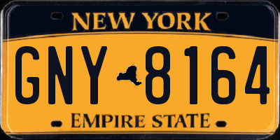 NY license plate GNY8164
