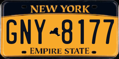 NY license plate GNY8177