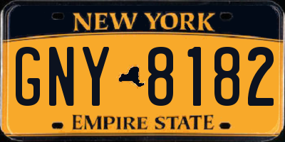 NY license plate GNY8182