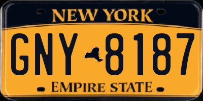 NY license plate GNY8187