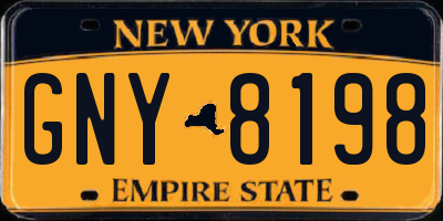 NY license plate GNY8198