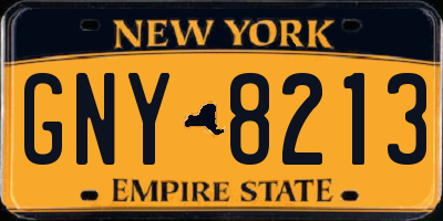 NY license plate GNY8213