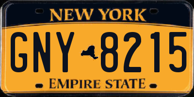 NY license plate GNY8215