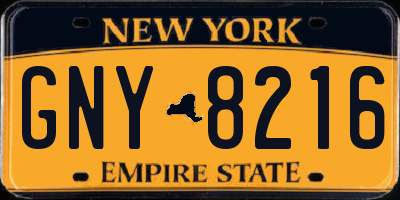 NY license plate GNY8216
