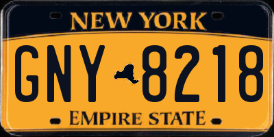 NY license plate GNY8218