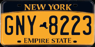 NY license plate GNY8223