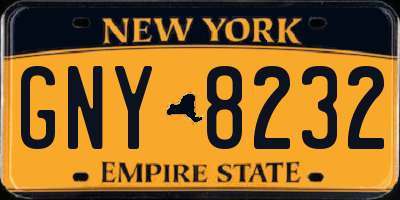 NY license plate GNY8232