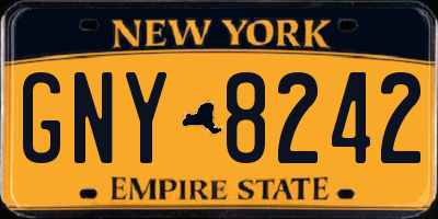 NY license plate GNY8242