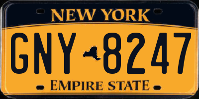 NY license plate GNY8247