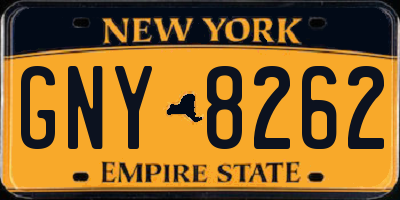 NY license plate GNY8262