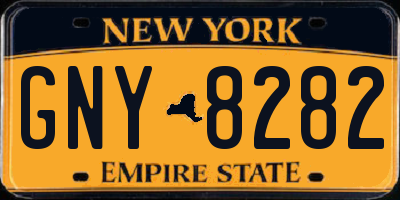 NY license plate GNY8282