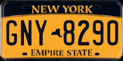 NY license plate GNY8290