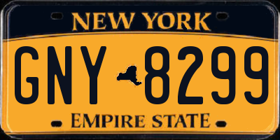 NY license plate GNY8299