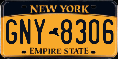 NY license plate GNY8306