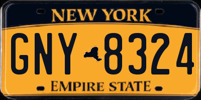 NY license plate GNY8324