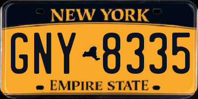 NY license plate GNY8335