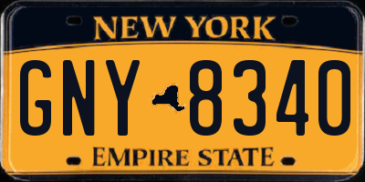 NY license plate GNY8340