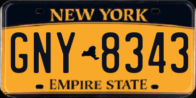 NY license plate GNY8343