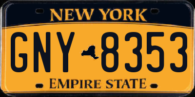 NY license plate GNY8353