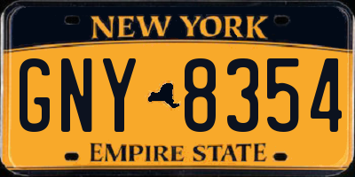 NY license plate GNY8354