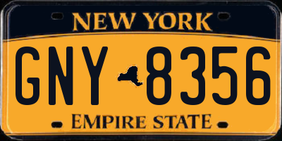 NY license plate GNY8356