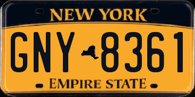 NY license plate GNY8361