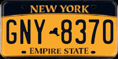 NY license plate GNY8370