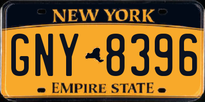 NY license plate GNY8396