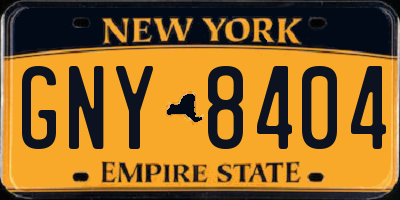 NY license plate GNY8404