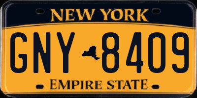 NY license plate GNY8409