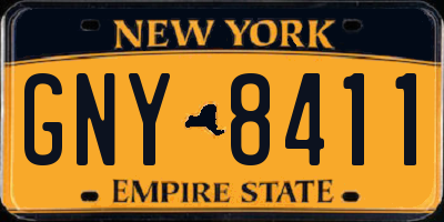 NY license plate GNY8411