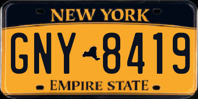 NY license plate GNY8419