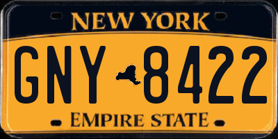 NY license plate GNY8422