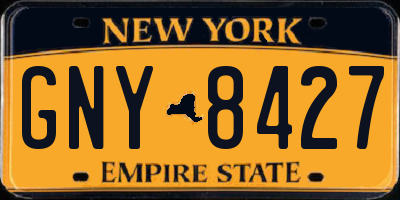 NY license plate GNY8427