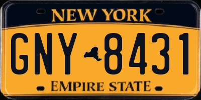 NY license plate GNY8431