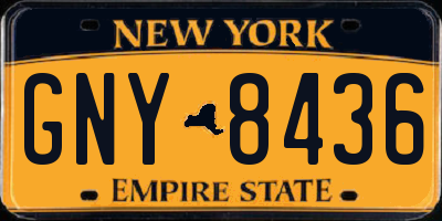 NY license plate GNY8436