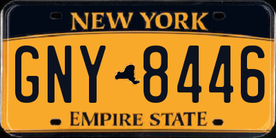 NY license plate GNY8446