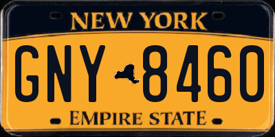 NY license plate GNY8460