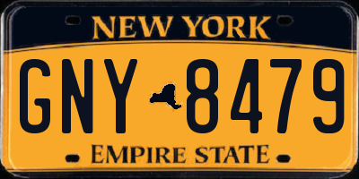 NY license plate GNY8479