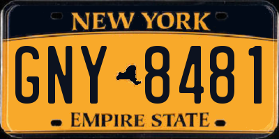 NY license plate GNY8481