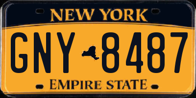 NY license plate GNY8487
