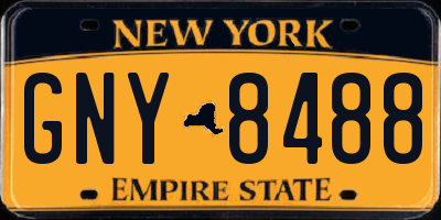 NY license plate GNY8488