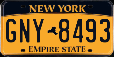 NY license plate GNY8493