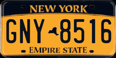 NY license plate GNY8516