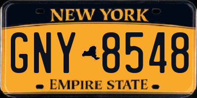 NY license plate GNY8548