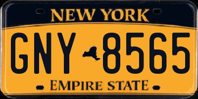 NY license plate GNY8565