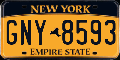 NY license plate GNY8593