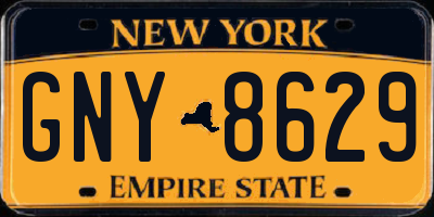NY license plate GNY8629