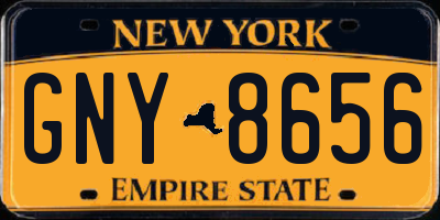 NY license plate GNY8656